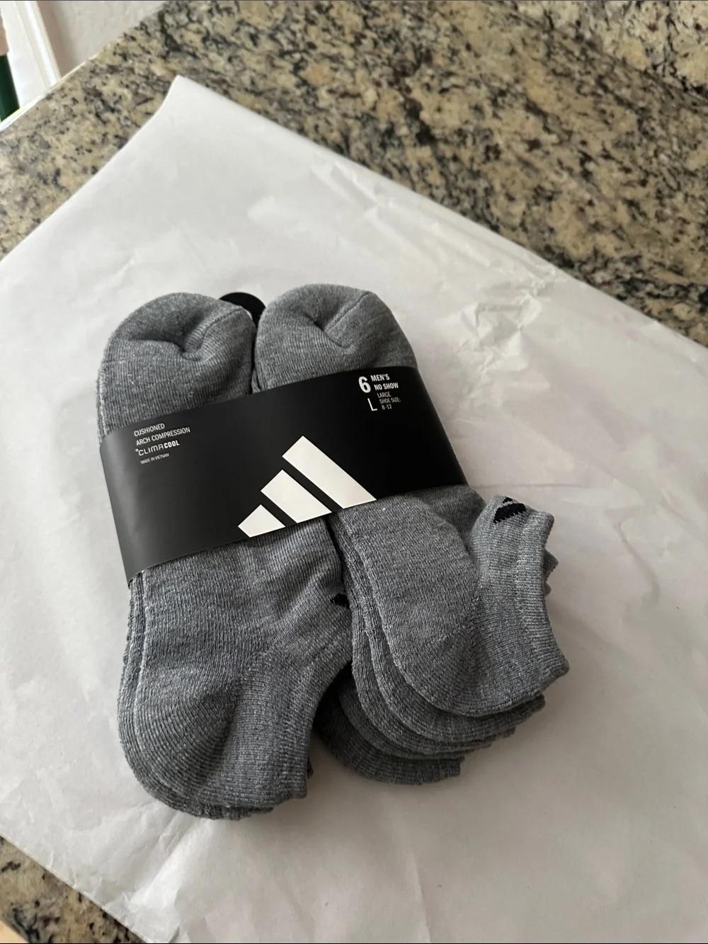 adidas Low-Cut Cushioned Athletic Socks - Gray (6 Pack)
